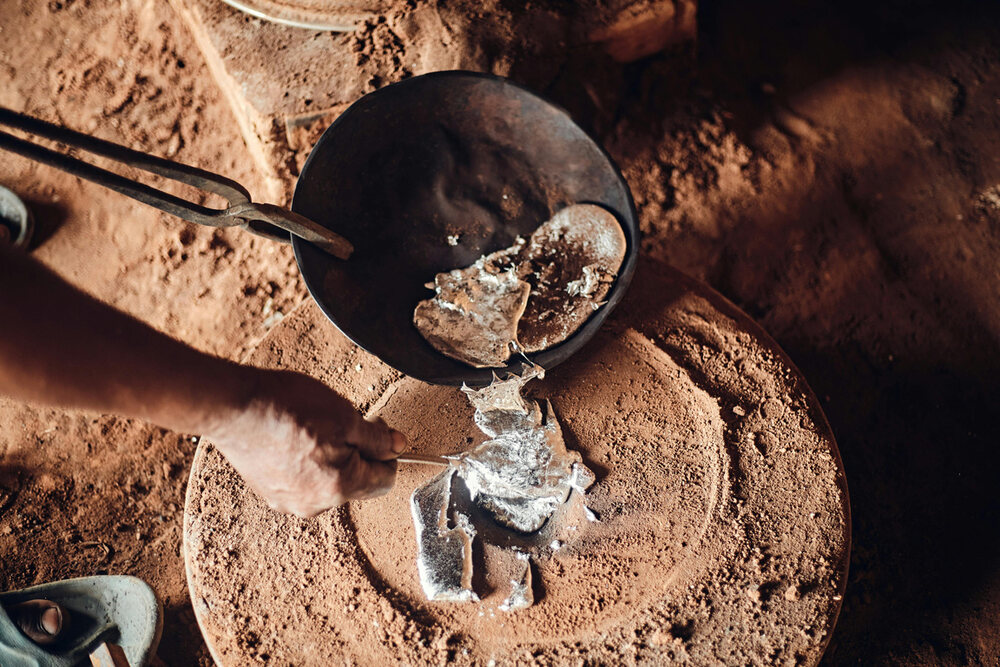Gold refining line producing 99.995% purity bullion