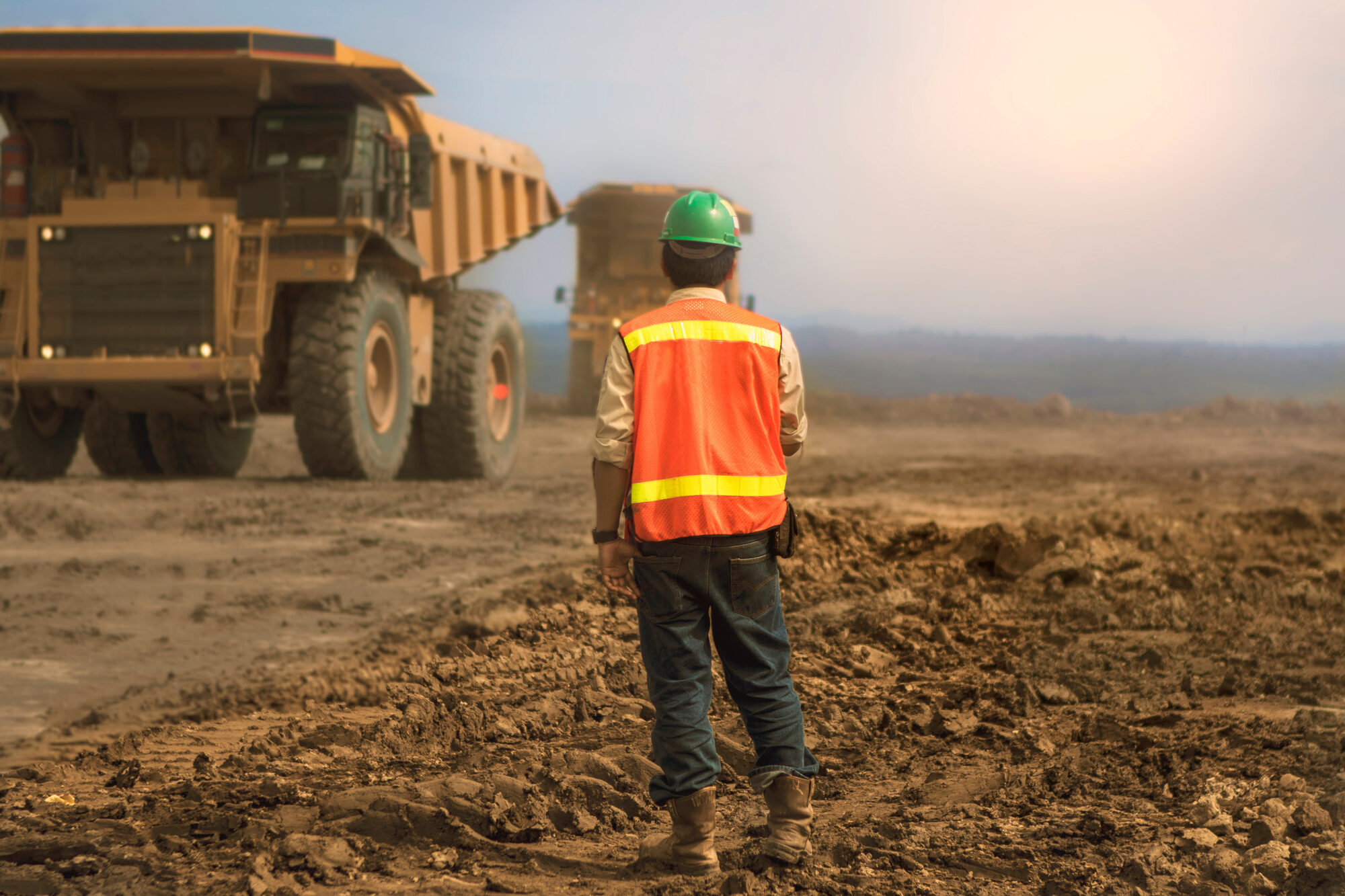Partners reviewing operations on a mine site